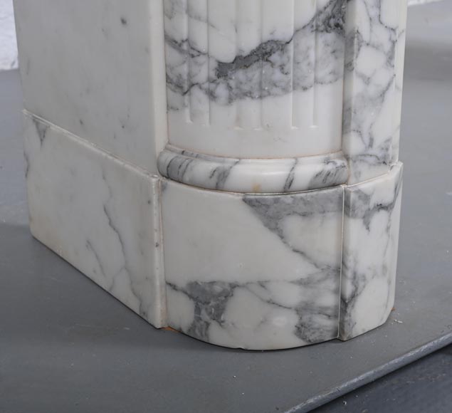 Louis XVI style mantel in Arabescato marble-5