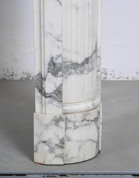 Louis XVI style mantel in Arabescato marble-8