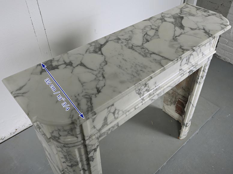 Louis XVI style mantel in Arabescato marble-9