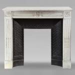 Louis XVI style mantel in half statuary marble with roses