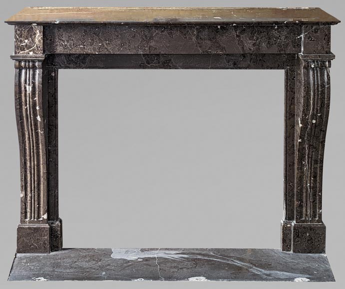 Restoration fireplace in Black Champlain marble Marble