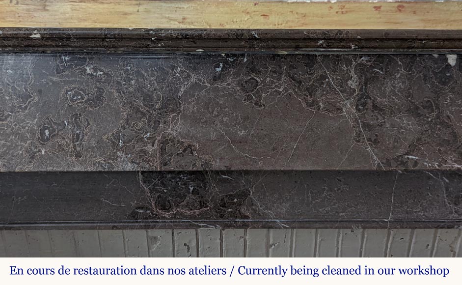Restoration fireplace in Black Champlain marble Marble