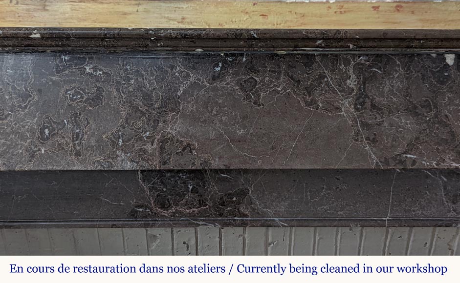 Restoration fireplace in Black Champlain marble-1