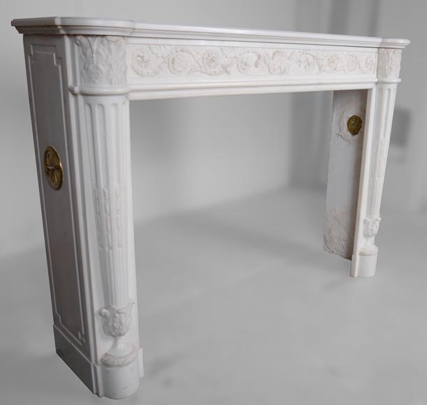 Louis XVI style mantel with half columns-5