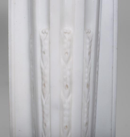 Louis XVI style mantel with half columns-10
