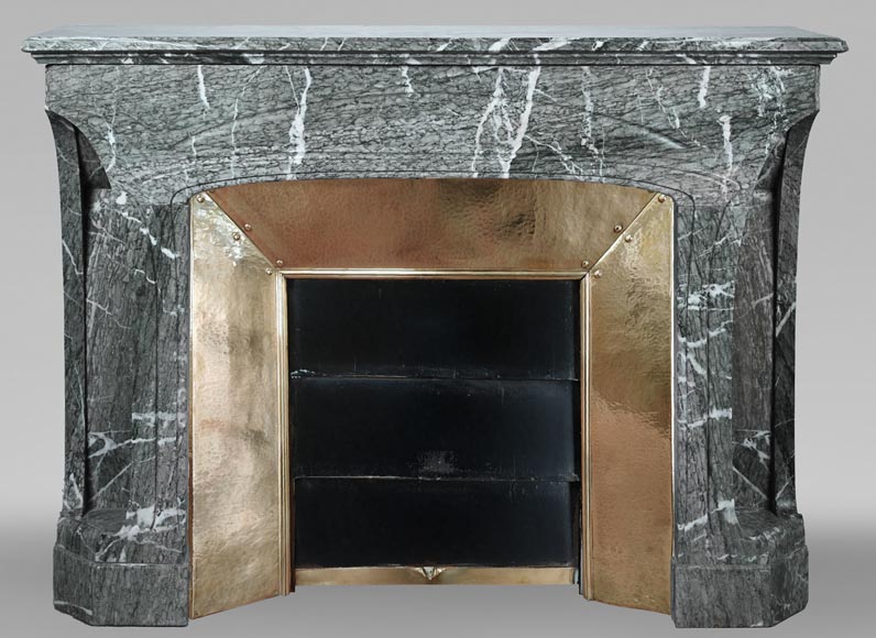 Tony SELMERSHEIM, Art Nouveau Mantelpiece in Green Campan Marble
