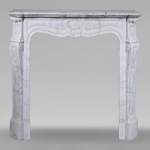 Louis XV style Pompadour mantel in Carrara marble