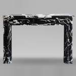 Louis XIV style fireplace in Marquina and Grand Antique marbles
