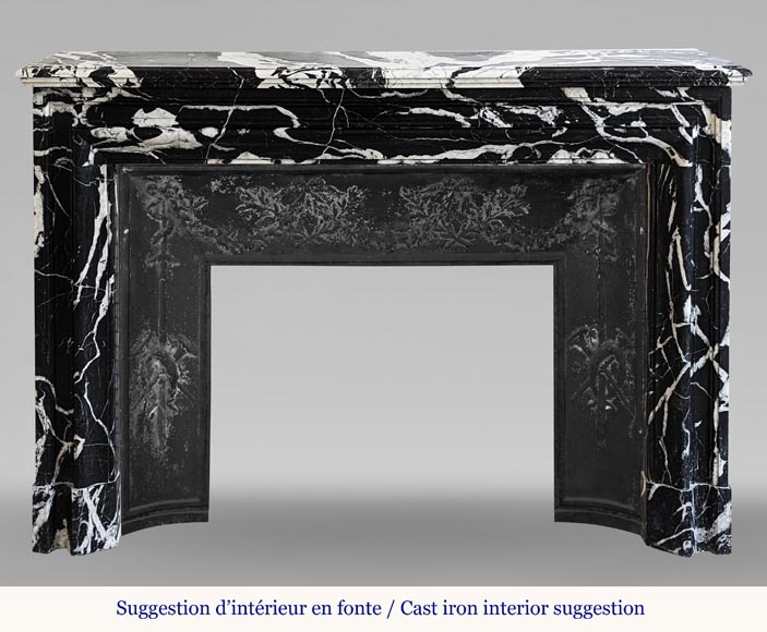Louis XIV style fireplace in Marquina and Grand Antique marbles-1