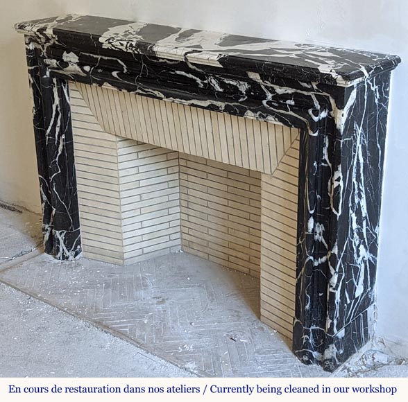 Louis XIV style fireplace in Marquina and Grand Antique marbles-7