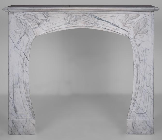 Art Nouveau mantel in marble-0