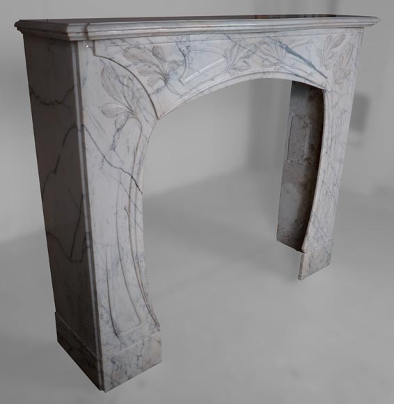 Art Nouveau mantel in marble-2