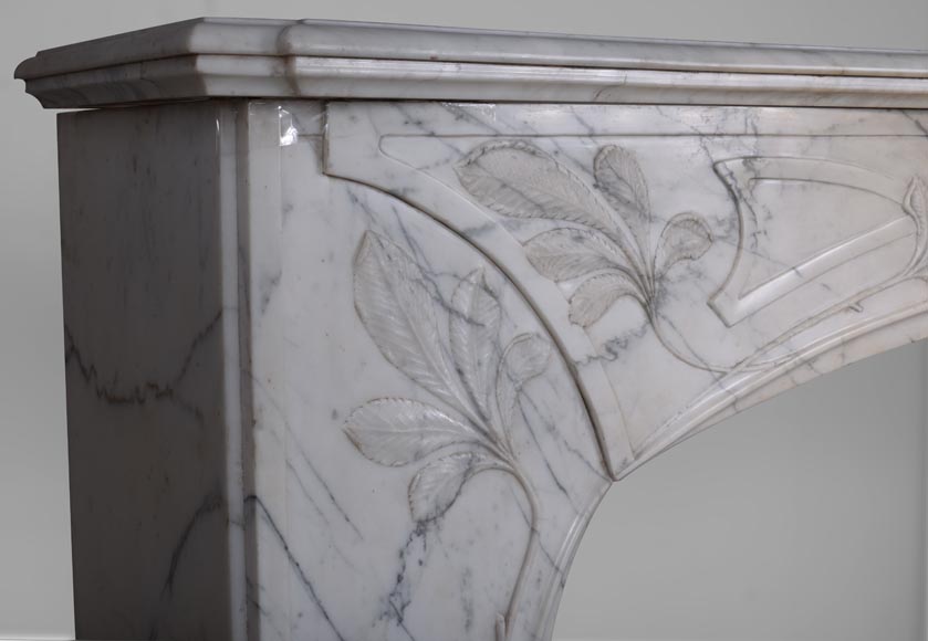 Art Nouveau mantel in marble-3