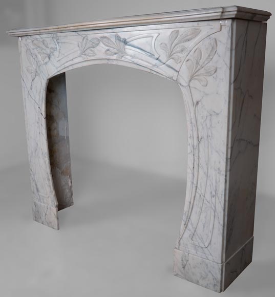 Art Nouveau mantel in marble-7