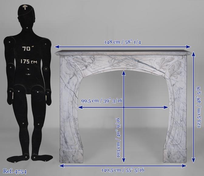 Art Nouveau mantel in marble-12