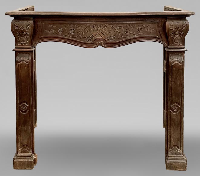 Louis XV period oak fireplace-0