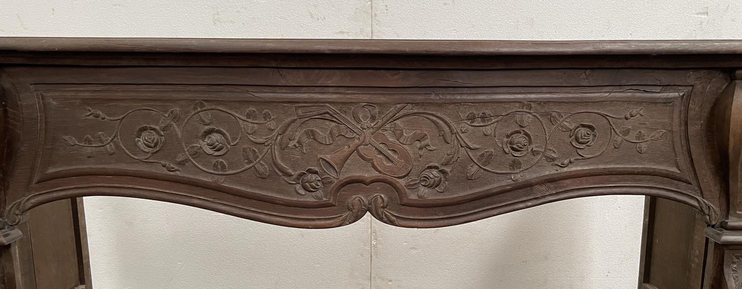 Louis XV period oak fireplace-1