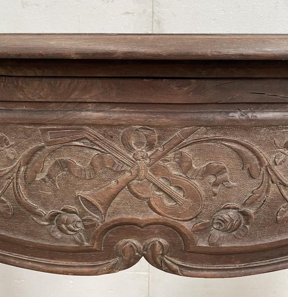 Louis XV period oak fireplace-2