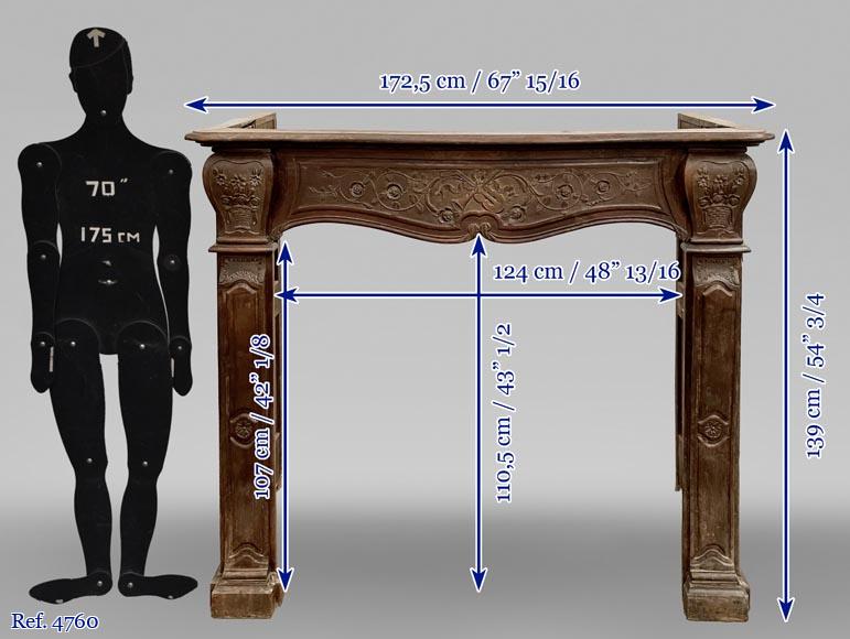 Louis XV period oak fireplace-13