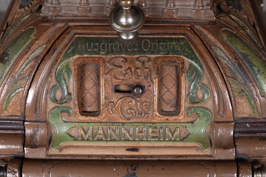 Musgrave & Co mannheim - Enameled cast iron stove adorned with views of important buildings in the Palatinate, Germany, circa 1900-4