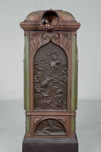 Musgrave & Co mannheim - Enameled cast iron stove adorned with views of important buildings in the Palatinate, Germany, circa 1900-14