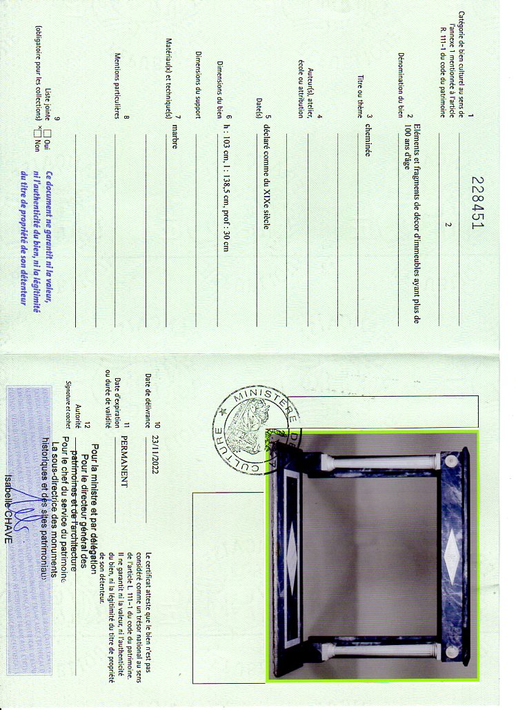Export certificate