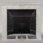 Louis XIV style mantel in arabescato marble