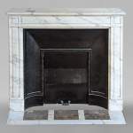 Louis XIV style arabescato marble fireplace