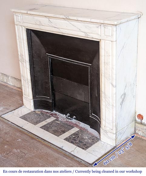 Louis XIV style arabescato marble fireplace-5