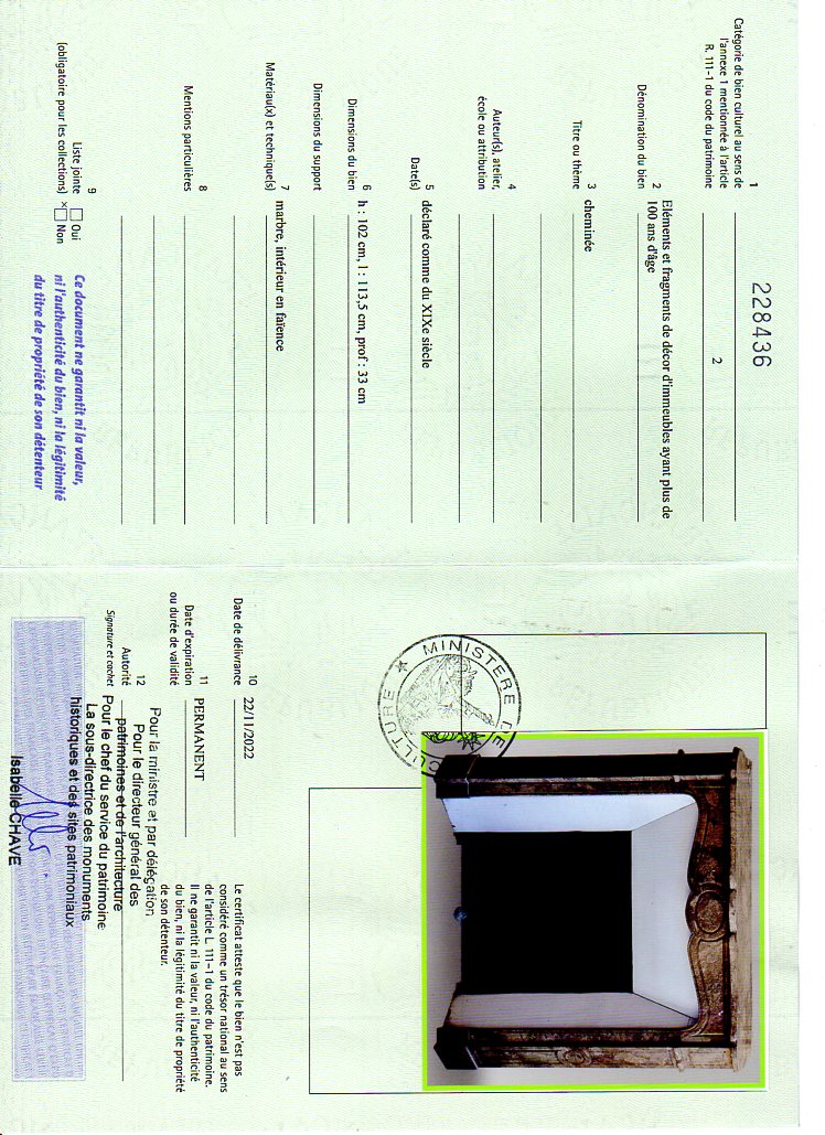 Export certificate