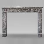 Louis XVI period fireplace in gray Ardennes marble
