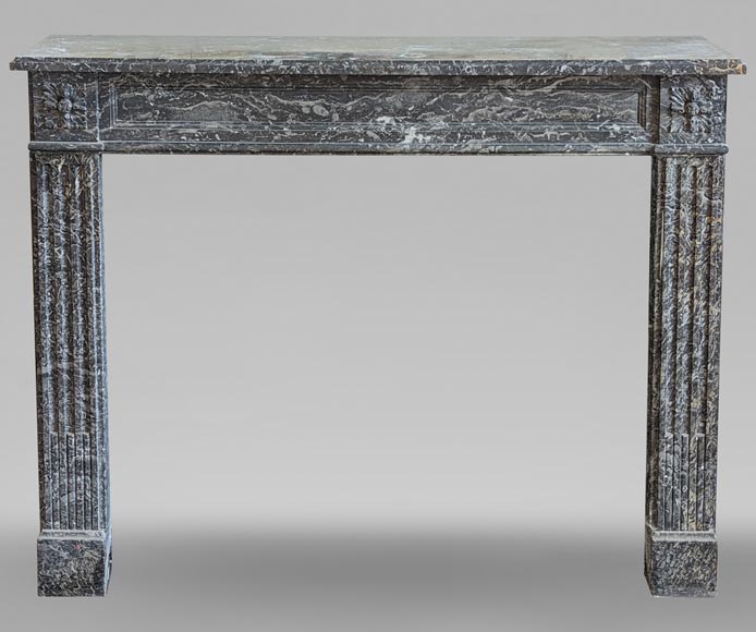 Louis XVI period fireplace in Grey Sainte Anne marble-0