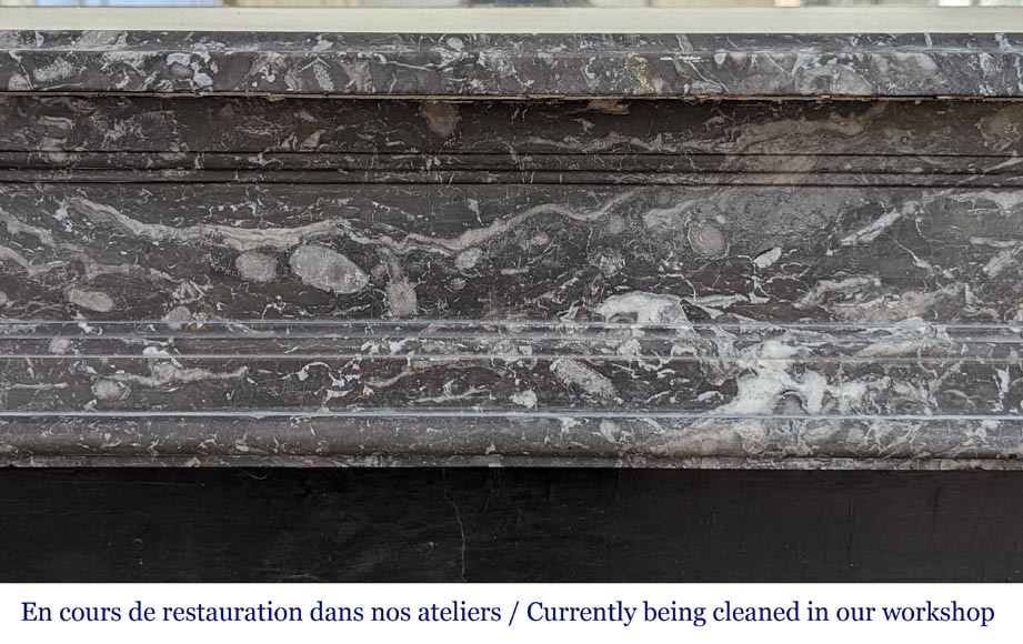 Louis XVI period fireplace in Grey Sainte Anne marble-1