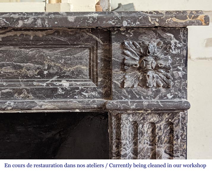 Louis XVI period fireplace in Grey Sainte Anne marble-6