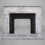 Beautiful Regency style mantel with palmette in Arabescato marble