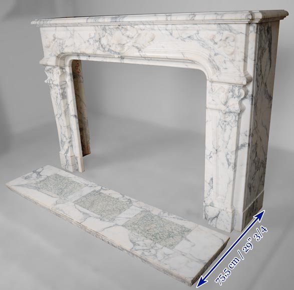 Beautiful Regency style mantel with palmette in Arabescato marble-8