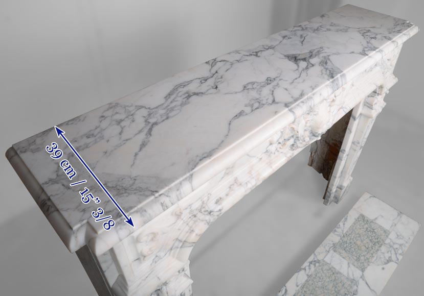 Beautiful Regency style mantel with palmette in Arabescato marble-12