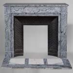 Small Louis XVI Fireplace in Bleu Fleuri marble