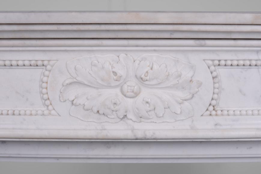 Louis XVI style mantel in Carrara marble-1