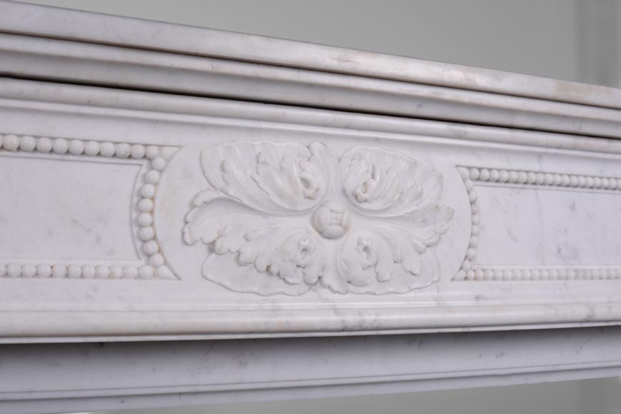 Louis XVI style mantel in Carrara marble-2