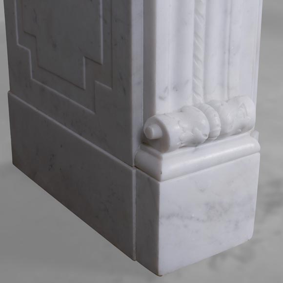 Louis XVI style mantel in Carrara marble-6