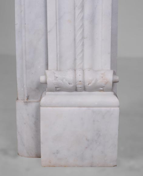 Louis XVI style mantel in Carrara marble-9