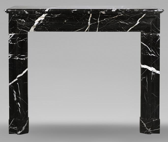 Louis XIV style mantel in Marquina marble-0