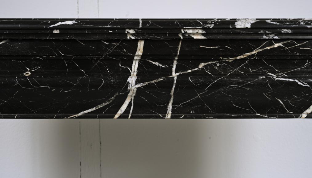 Louis XIV style mantel in Marquina marble-1