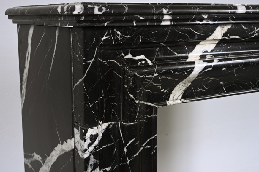 Louis XIV style mantel in Marquina marble-3