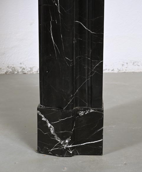 Louis XIV style mantel in Marquina marble-7