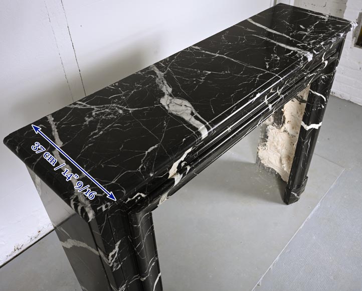 Louis XIV style mantel in Marquina marble-8