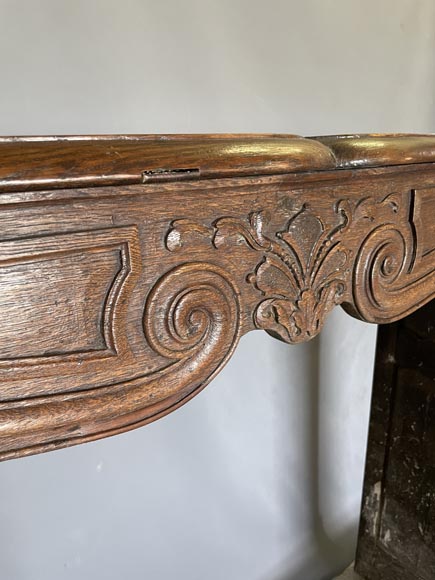 Carved oak mantel from the 18th century-2
