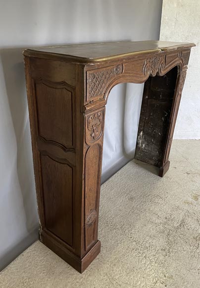 Carved oak mantel from the 18th century-3