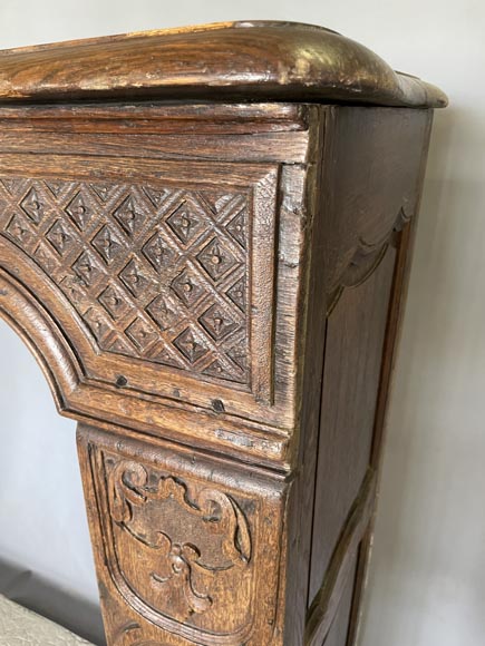 Carved oak mantel from the 18th century-7